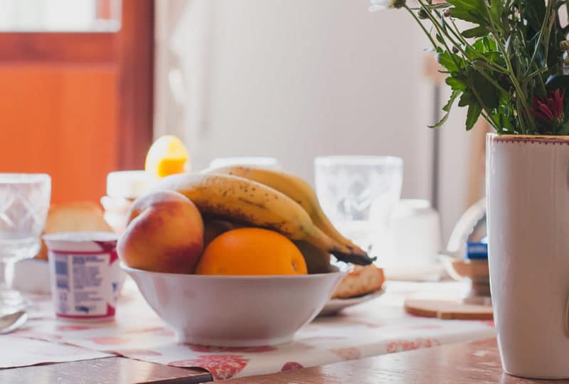 Breakfast table in a guest house in Calvados