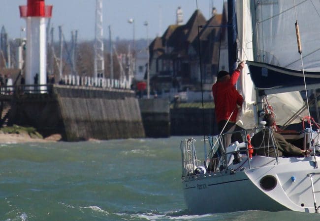 Yacht leaving the harbour