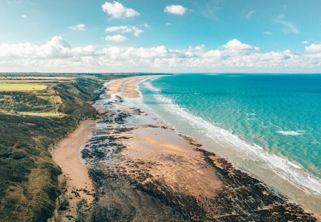Beach and cliff landscape in Calvados